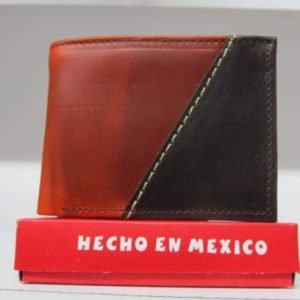 Cartera caballero en piel bicolor